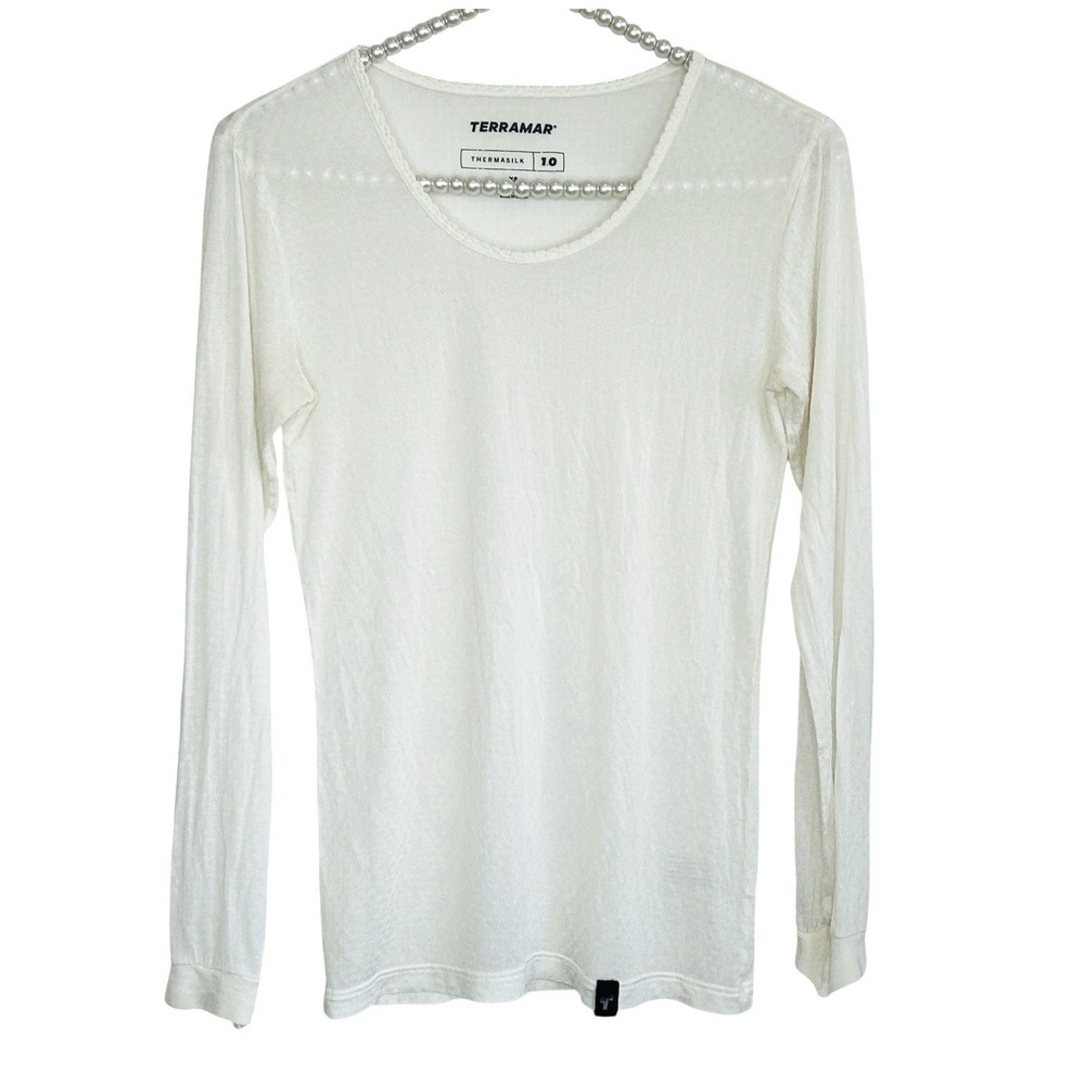 Terramar Thermasilk Silk Base Layer Top XS Gorp Ski Sheer 100% Silk Winter Snow